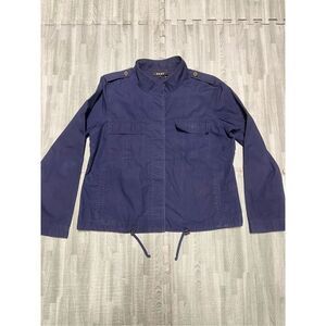 DKNY Jeans Womens Shirt Jacket Button Blue Long Sleeve Size M